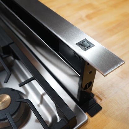 GE 30 inch Telescoping Black Ducted Downdraft Range Hood