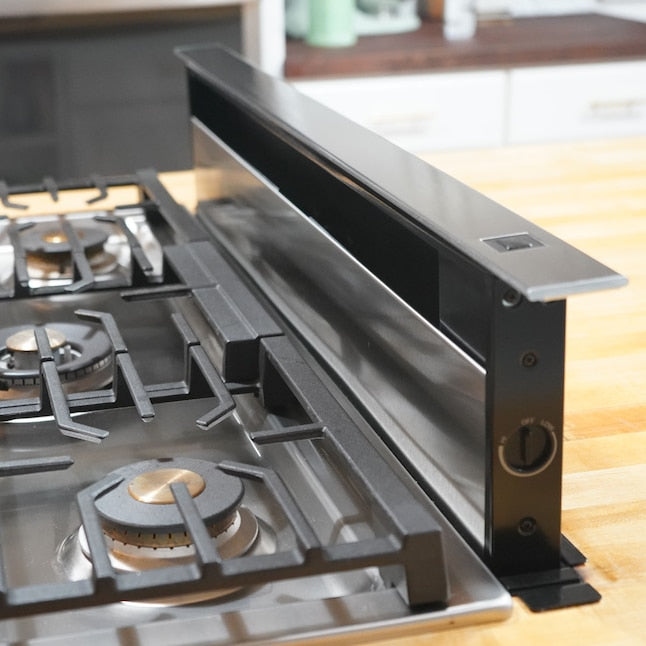 GE 30 inch Telescoping Black Ducted Downdraft Range Hood