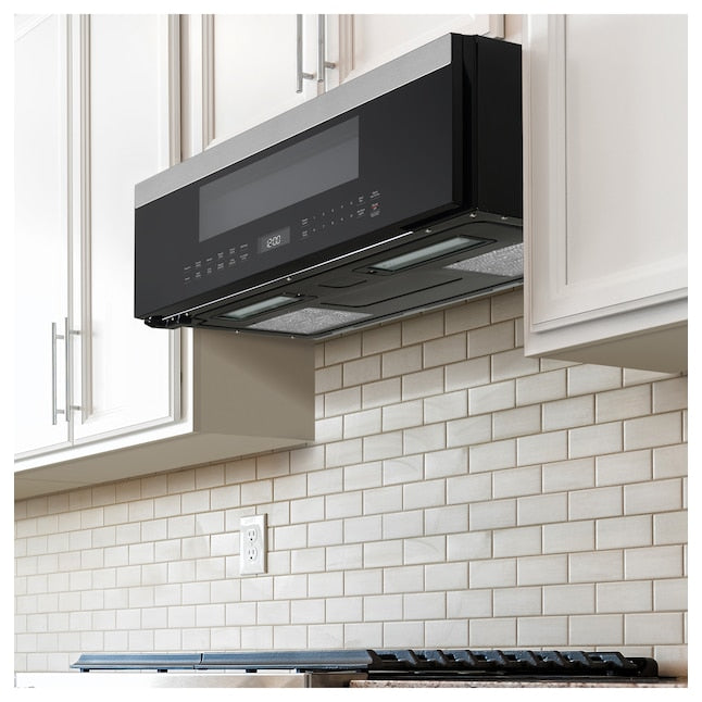 GE 1.2-cu ft Low Profile 29.9-in Over-the-Range Microwave with Sensor Cooking ( Stainless Steel )