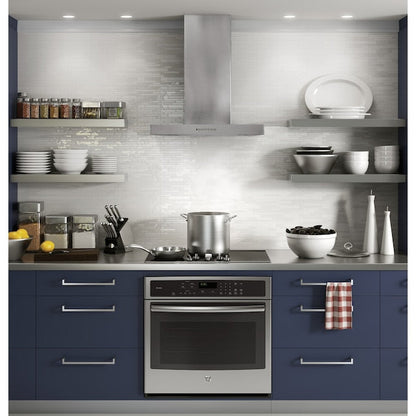 GE 30 inch Convertible 350-CFM Stainless Steel Wall-Mounted Range Hood with Charcoal Filter