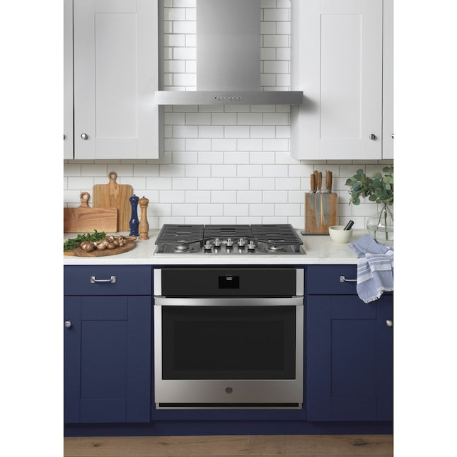 GE 30 inch Convertible 350-CFM Stainless Steel Wall-Mounted Range Hood with Charcoal Filter