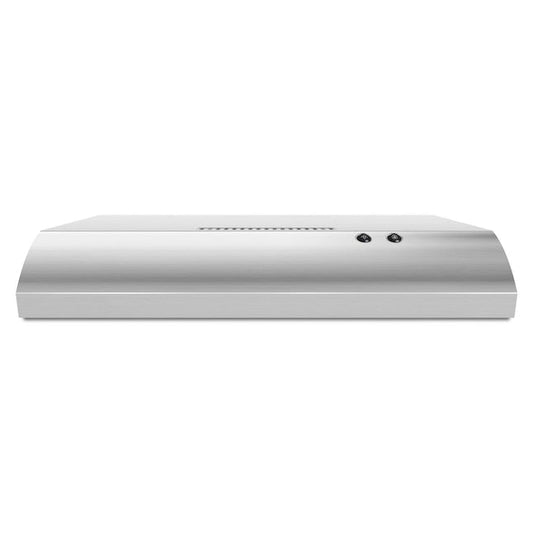 Whirlpool 30 inch Ductless 140-CFM Recirculating Stainless steel Under Cabinet Range Hood with Charcoal Filter