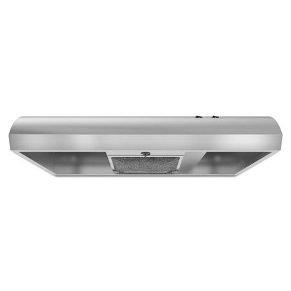 Whirlpool 30 inch Ductless 140-CFM Recirculating Stainless steel Under Cabinet Range Hood with Charcoal Filter