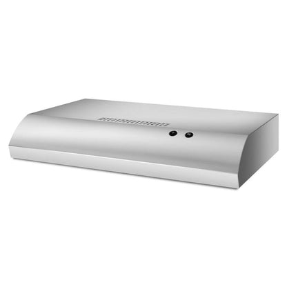 Whirlpool 30 inch Ductless 140-CFM Recirculating Stainless steel Under Cabinet Range Hood with Charcoal Filter