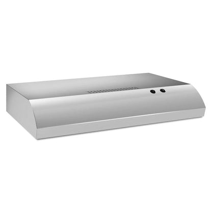 Whirlpool 30 inch Ductless 140-CFM Recirculating Stainless steel Under Cabinet Range Hood with Charcoal Filter