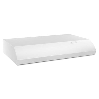 Whirlpool 30 inch Ductless 140-CFM Recirculating White Under Cabinet Range Hood with Charcoal Filter