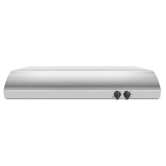 Whirlpool 36 inch Convertible 225.0-CFM Recirculating Stainless steel Under Cabinet Range Hood with Charcoal Filter
