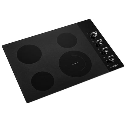 Whirlpool 30-in 4 burners Smooth surface Black Electric Cooktop