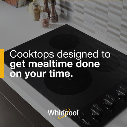 Whirlpool 30-in 4 burners Smooth surface Black Electric Cooktop