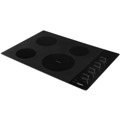 Whirlpool 30-in 4 burners Smooth surface Black Electric Cooktop