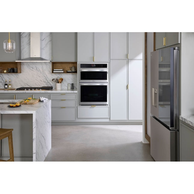 LG 30 inch Self-cleaning Air Fry Smart Compatible Microwave Wall Oven Combo ( PrintProof Stainless Steel )