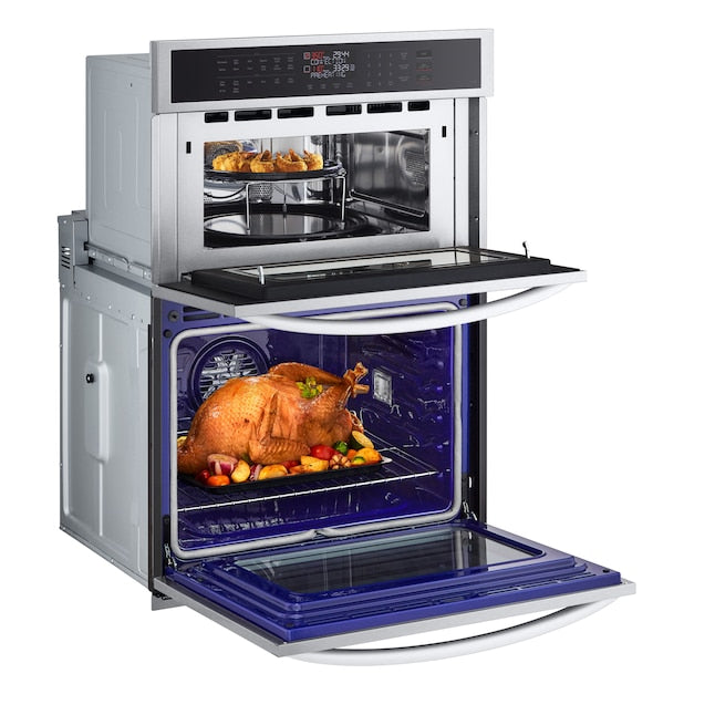 LG 30 inch Self-cleaning Air Fry Smart Compatible Microwave Wall Oven Combo ( PrintProof Stainless Steel )