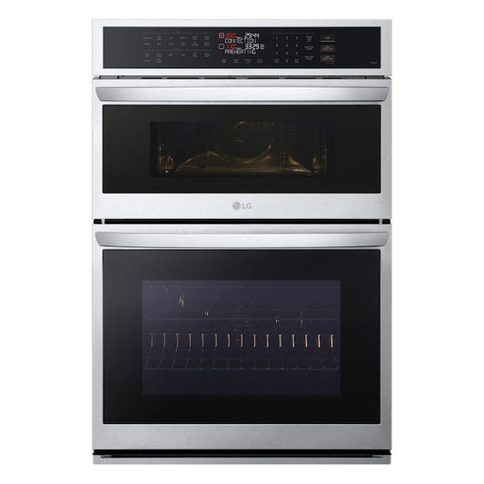 LG 30 inch Self-cleaning Air Fry Smart Compatible Microwave Wall Oven Combo ( PrintProof Stainless Steel )