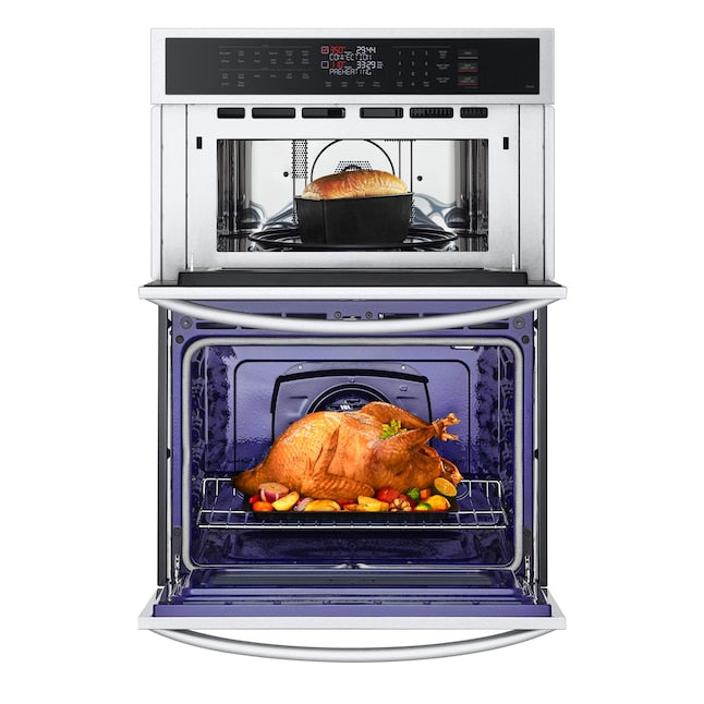 LG 30 inch Self-cleaning Air Fry Smart Compatible Microwave Wall Oven Combo ( PrintProof Stainless Steel )