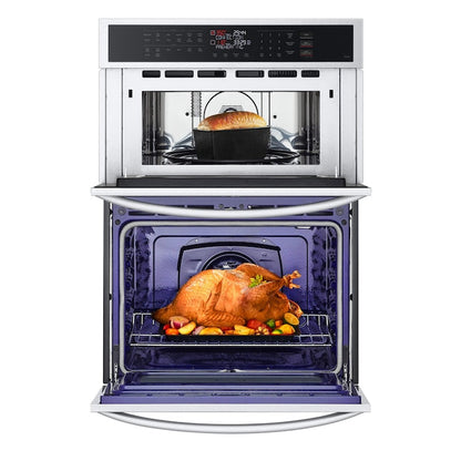 LG 30 inch Self-cleaning Air Fry Smart Compatible Microwave Wall Oven Combo ( PrintProof Stainless Steel )