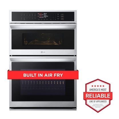 LG 30 inch Self-cleaning Air Fry Smart Compatible Microwave Wall Oven Combo ( PrintProof Stainless Steel )