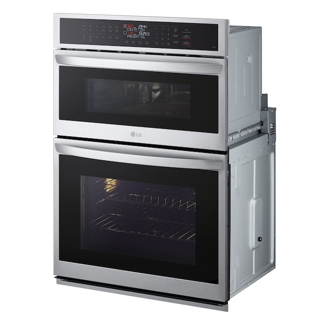 LG 30 inch Self-cleaning Air Fry Smart Compatible Microwave Wall Oven Combo ( PrintProof Stainless Steel )