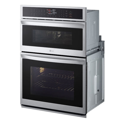 LG 30 inch Self-cleaning Air Fry Smart Compatible Microwave Wall Oven Combo ( PrintProof Stainless Steel )