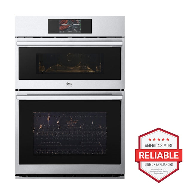 LG STUDIO 30 inch Self-cleaning Air Fry Smart Compatible Microwave Wall Oven Combo ( PrintProof Stainless Steel )