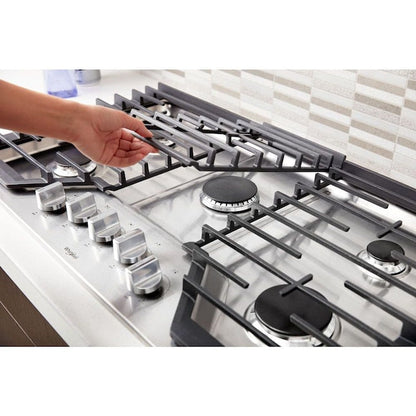 Whirlpool 36-in 5 burners Stainless steel Gas Cooktop (Griddle Included)