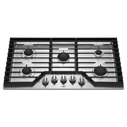 Whirlpool 36-in 5 burners Stainless steel Gas Cooktop (Griddle Included)