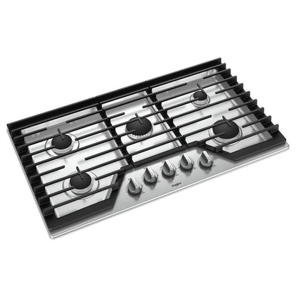 Whirlpool 36-in 5 burners Stainless steel Gas Cooktop (Griddle Included)