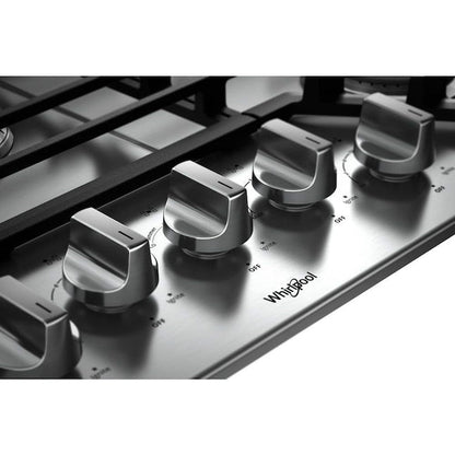 Whirlpool 36-in 5 burners Stainless steel Gas Cooktop (Griddle Included)