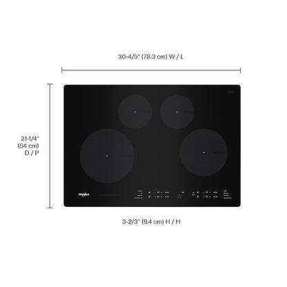 Whirlpool 30-in 4 burners Black Induction Cooktop