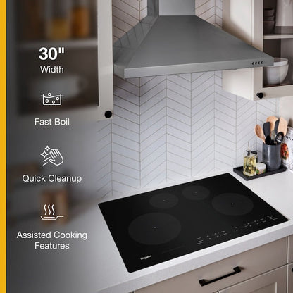 Whirlpool 30-in 4 burners Black Induction Cooktop