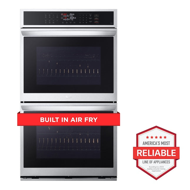LG Air Fry with EasyClean 30 inch Smart Compatible Double Electric Wall Oven with Air Fry Self-cleaning ( PrintProof Stainless Steel )