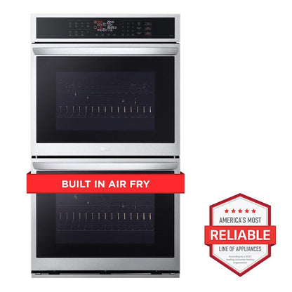 LG Air Fry with EasyClean 30 inch Smart Compatible Double Electric Wall Oven with Air Fry Self-cleaning ( PrintProof Stainless Steel )