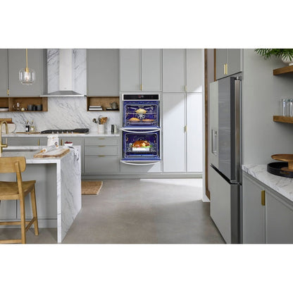 LG Air Fry with EasyClean 30 inch Smart Compatible Double Electric Wall Oven with Air Fry Self-cleaning ( PrintProof Stainless Steel )