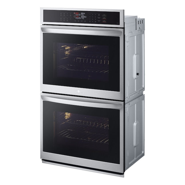LG Air Fry with EasyClean 30 inch Smart Compatible Double Electric Wall Oven with Air Fry Self-cleaning ( PrintProof Stainless Steel )