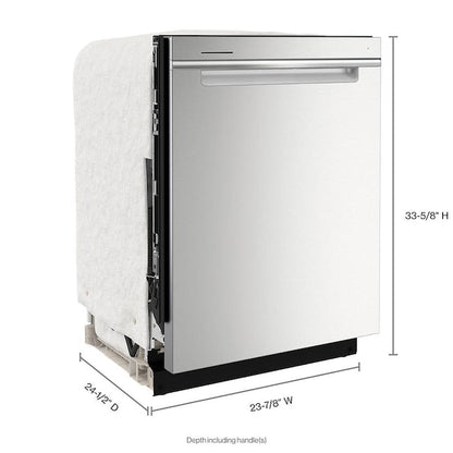 Whirlpool Eco Series Large Capacity 24-in Top Control Built-in Dishwasher With Third Rack ( Fingerprint Resistant Stainless Steel ) , 47-Decibel Very Quiet Sound Level