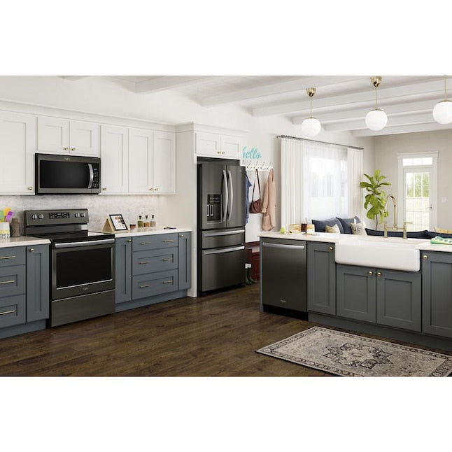 Whirlpool 1.9-cu ft 29.88-in Over-the-Range Microwave with Sensor Cooking ( Fingerprint Resistant Black Stainless )