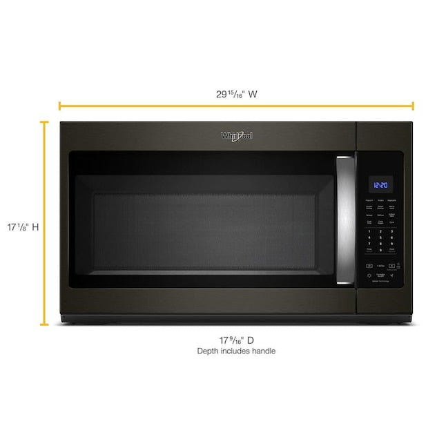 Whirlpool 1.9-cu ft 29.88-in Over-the-Range Microwave with Sensor Cooking ( Fingerprint Resistant Black Stainless )