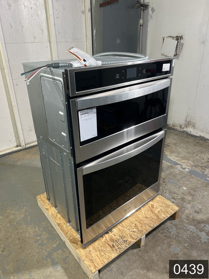 Whirlpool 30 inch Self + Steam Cleaning Smart Compatible Microwave Wall Oven Combo ( Stainless Steel )