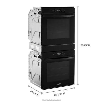 Whirlpool 24 inch Smart Compatible Double Electric Wall Oven with Self-cleaning ( Black )