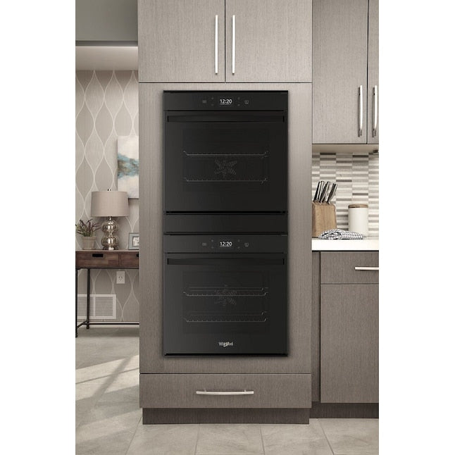 Whirlpool 24 inch Smart Compatible Double Electric Wall Oven with Self-cleaning ( Black )