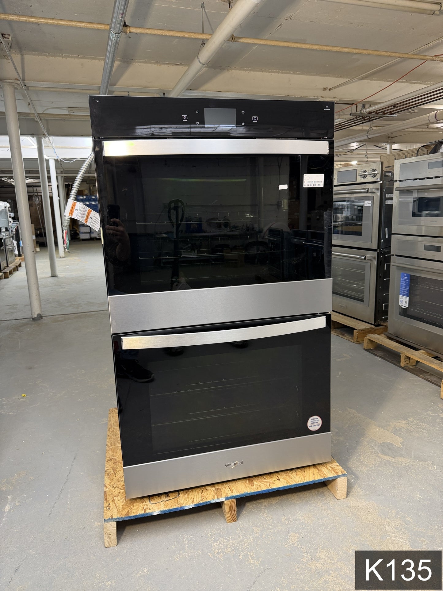 Whirlpool 30 inch Smart Compatible Double Electric Wall Oven with Air Fry Self-cleaning ( Fingerprint Resistant Stainless Steel )