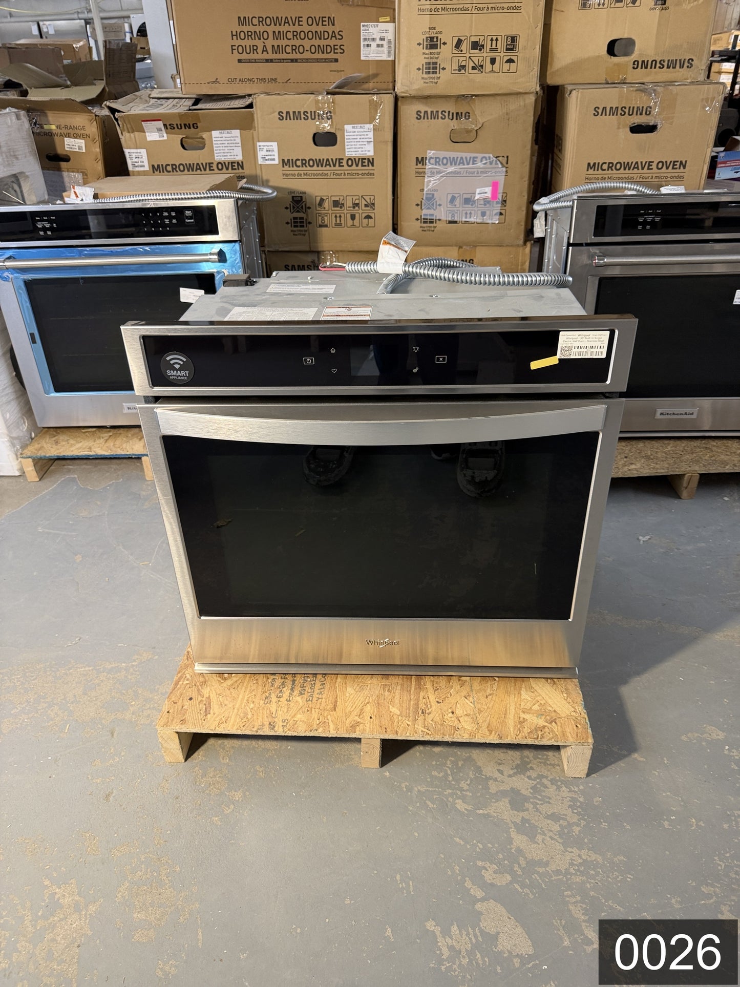 Whirlpool Smart 30 inch Smart Compatible Single Electric Wall Oven Self-cleaning ( Stainless steel )