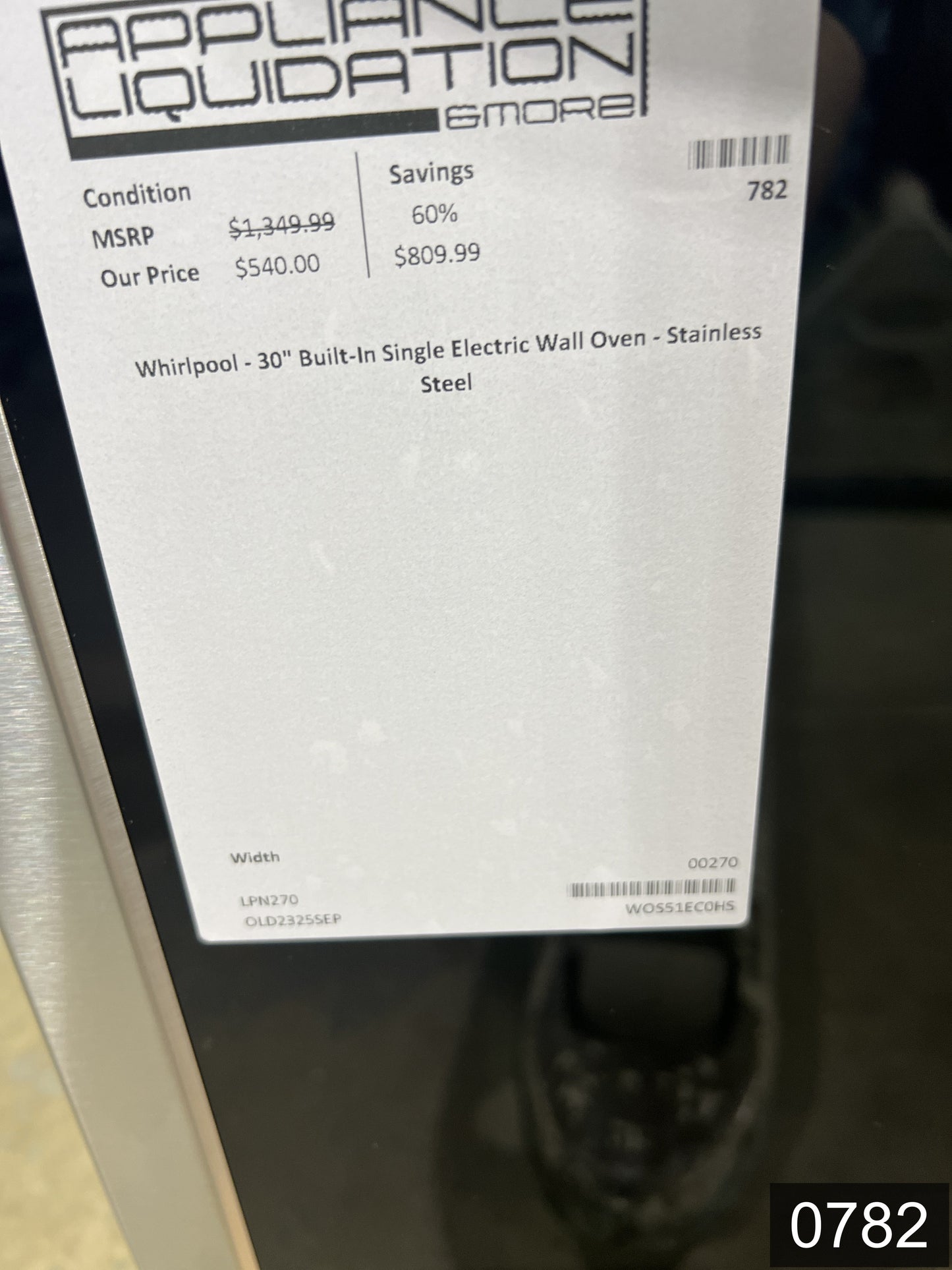 Whirlpool Smart 30 inch Smart Compatible Single Electric Wall Oven Self-cleaning ( Stainless steel )