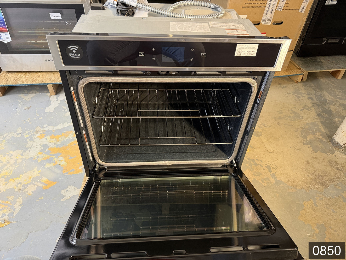 Whirlpool Smart 30 inch Smart Compatible Single Electric Wall Oven Self-cleaning ( Stainless steel )