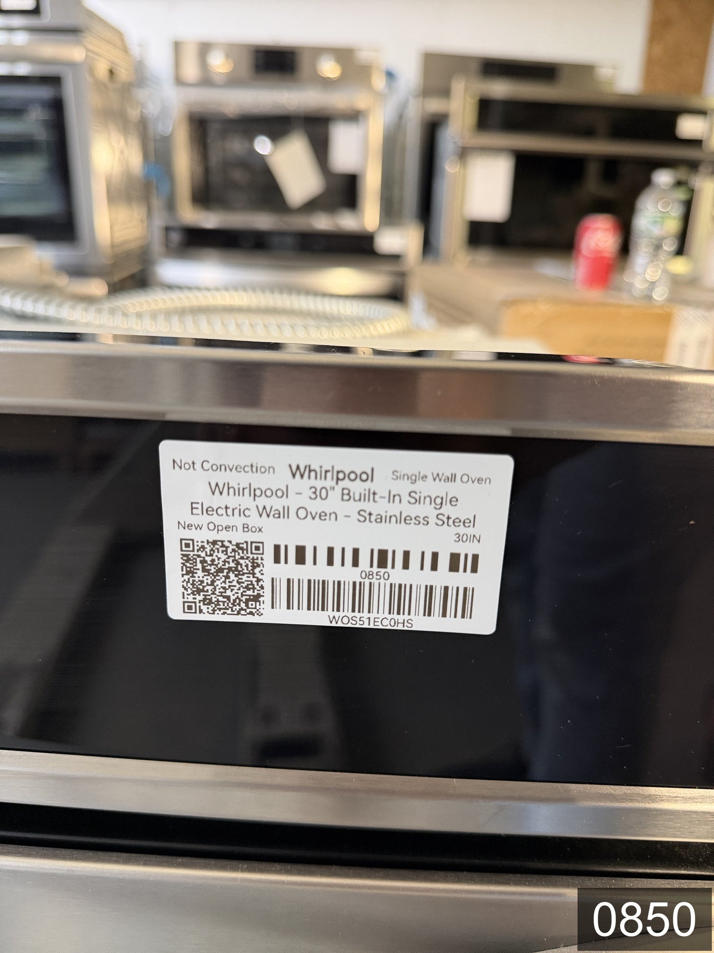 Whirlpool Smart 30 inch Smart Compatible Single Electric Wall Oven Self-cleaning ( Stainless steel )