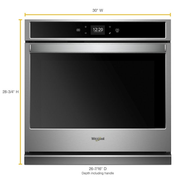 Whirlpool Smart 30 inch Smart Compatible Single Electric Wall Oven Self-cleaning ( Stainless steel )