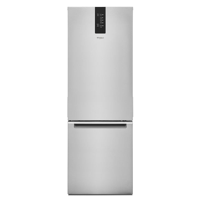 Whirlpool Garage-Ready 12.9-cu ft Counter-Depth 24-in Wide Bottom-Freezer Refrigerator Ice Maker Optional (sold separately) ( Fingerprint Resistant Stainless Finish ) Garage Ready ENERGY STAR Certified