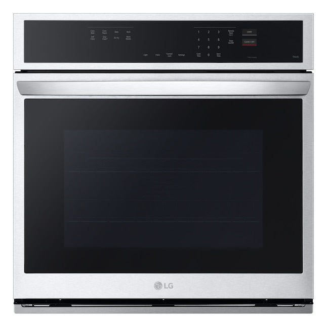 LG Air Fry with Easy Clean 30 inch Smart Compatible Single Electric Wall Oven with Air Fry Single-fan and Self-cleaning ( PrintProof Stainless Steel )