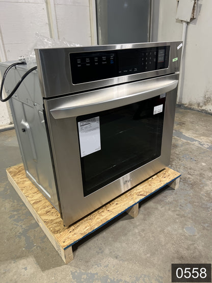 LG 30 inch Smart Compatible Single Electric Wall Oven with Air Fry Single-fan and Self-cleaning ( Printproof Stainless Steel )