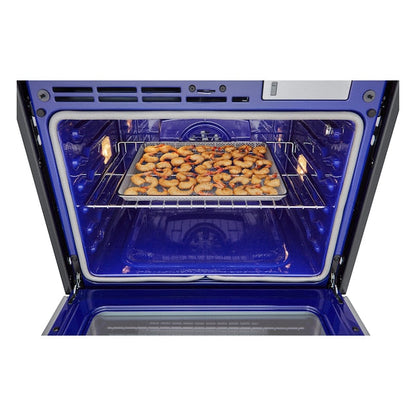 LG 30 inch Smart Compatible Single Electric Wall Oven with Air Fry Single-fan and Self-cleaning ( Printproof Stainless Steel )