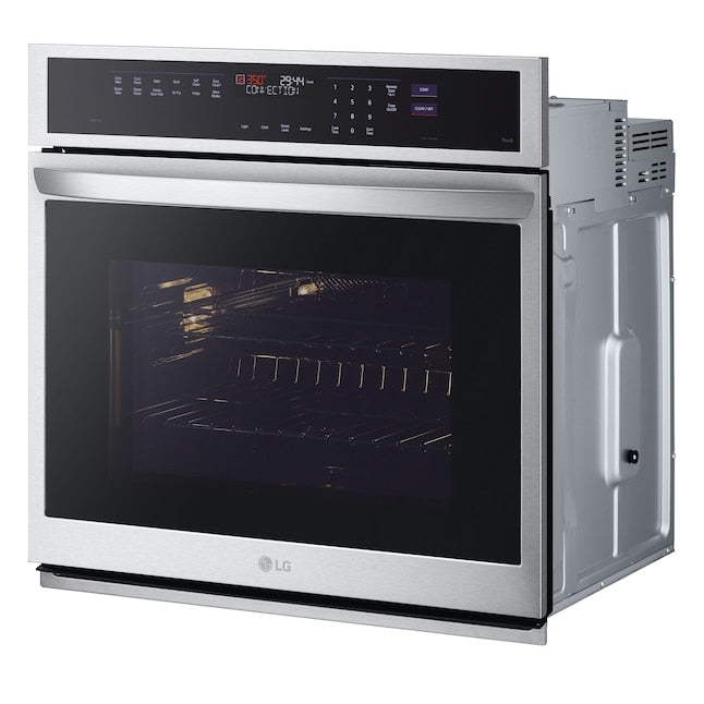 LG 30 inch Smart Compatible Single Electric Wall Oven with Air Fry Single-fan and Self-cleaning ( Printproof Stainless Steel )